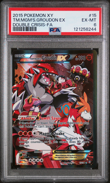 Team Magma's Groudon EX #15/34 Double Crisis 2015 PSA 6