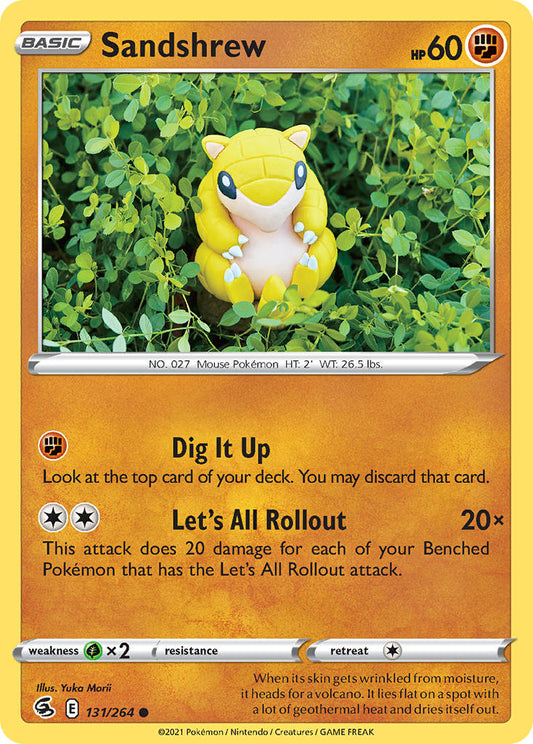 Sandshrew #131/264 Poing de Fusion 2021 État proche du neuf