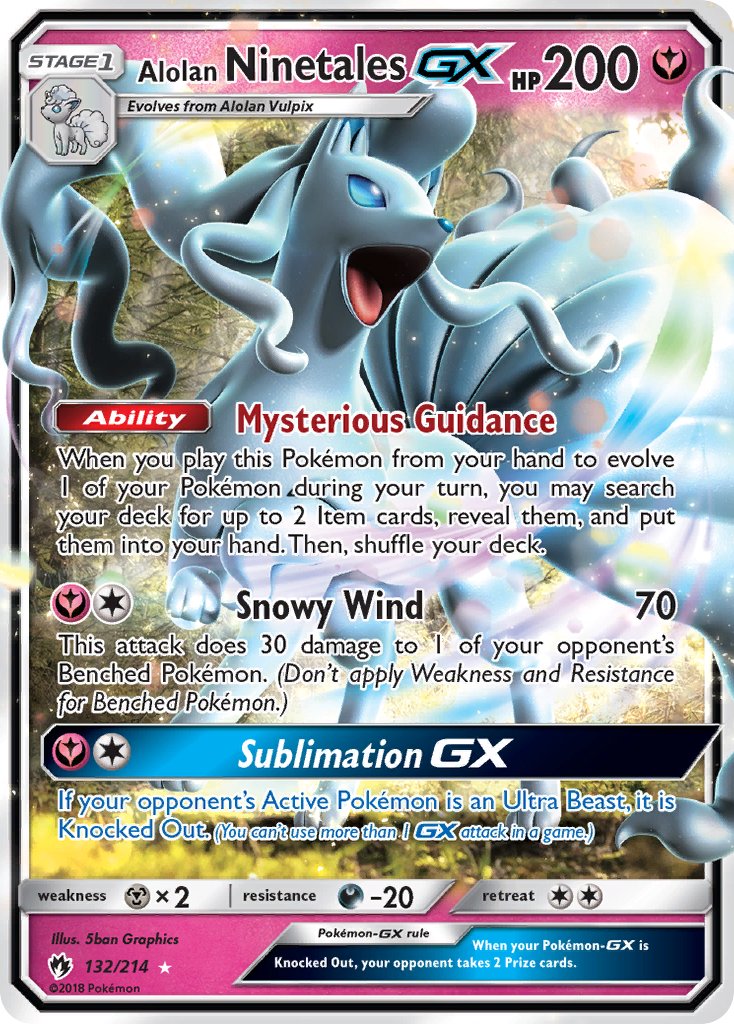 Alolan Ninetales GX #132/214 Lost Thunder 2018 Near Mint