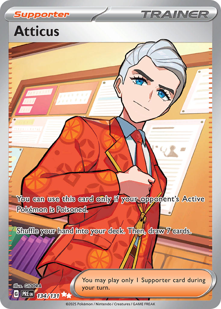 Atticus #134/131 Prismatic Evolutions 2025 Casi Nuevo