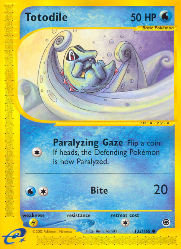 Totodile 2002 Expedition #135/165 Trading Card Near Mint