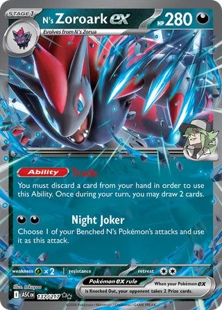 Zoroark ex de N #137/217 Héroes Ascendidos 2026 Casi Nuevo