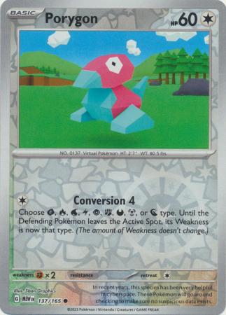 Porygon 2023 151 151 #137/165 Near Mint