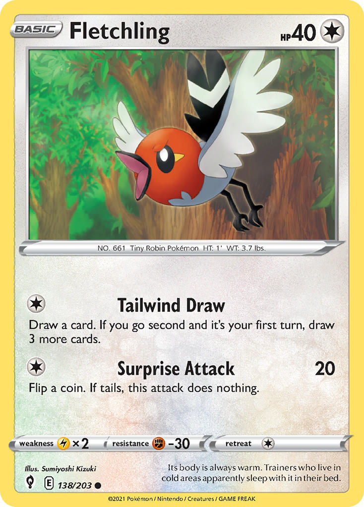 Fletchling #138/203 Evolving Skies 2021 Near Mint