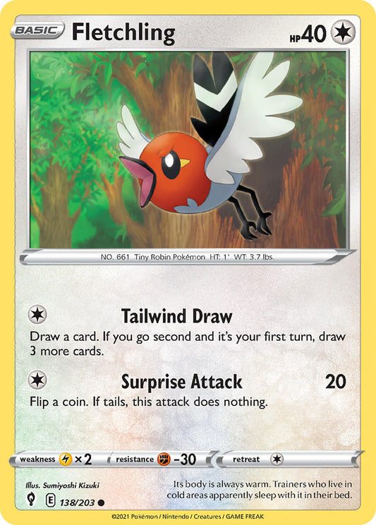 Fletchling #138/203 Evolving Skies 2021 Near Mint