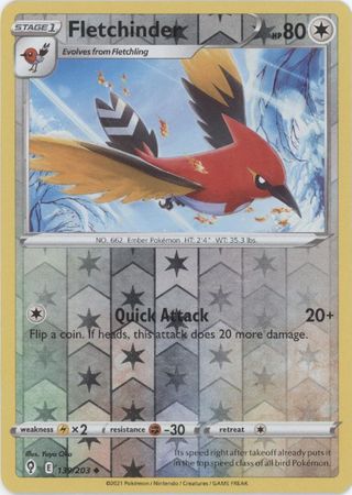 Fletchinder #139/203 Evolving Skies 2021 Near Mint