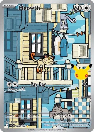 Meowth #144/128 30th Celebration 2026 Near Mint