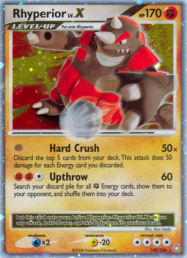 Rhyperior LV.X 2008 Legends Awakened Legends Awakened #145/146 Heavily Played
