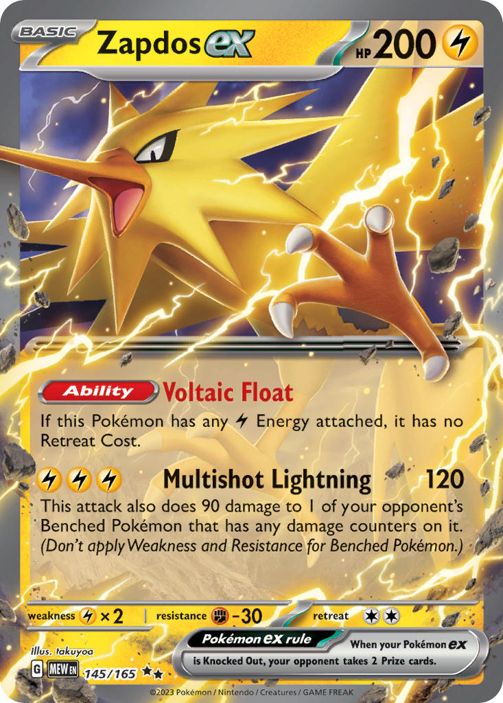 Zapdos ex #145/165 151 2023 Near Mint