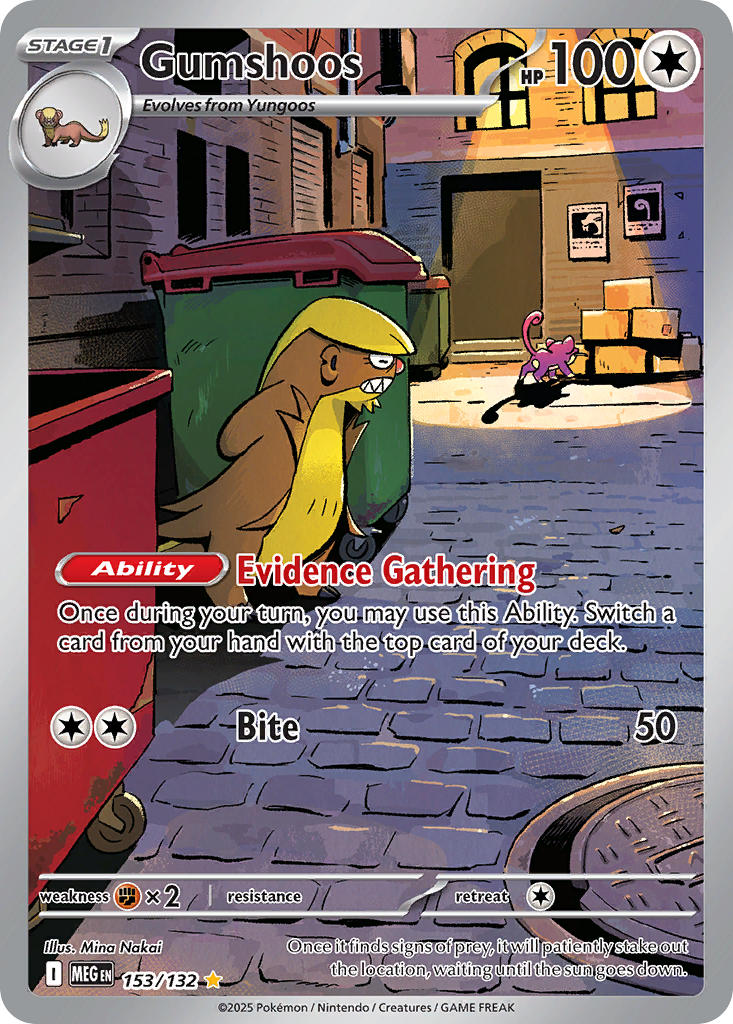 Gumshoos #153/132 Mega Evolución 2025 Casi Nuevo