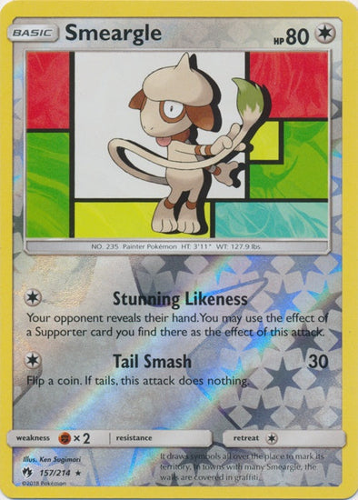 Smeargle 2018 Lost Thunder Lost Thunder #157/214 Near Mint