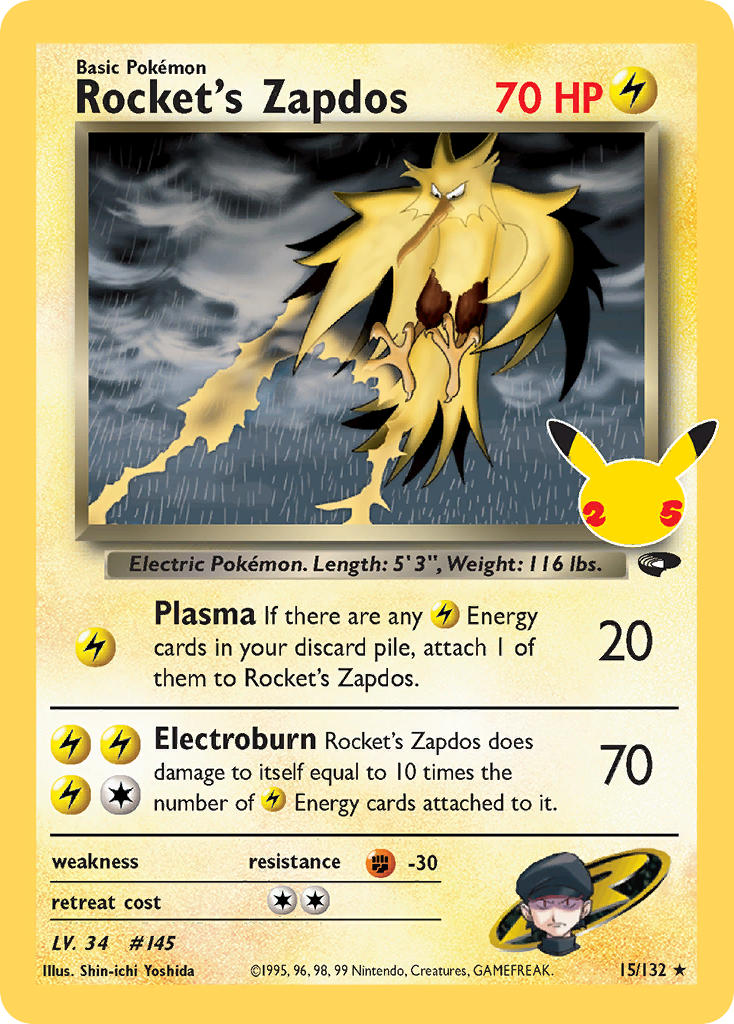 Rocket's Zapdos 2021 Celebraciones Celebraciones #15/132 Casi Nuevo