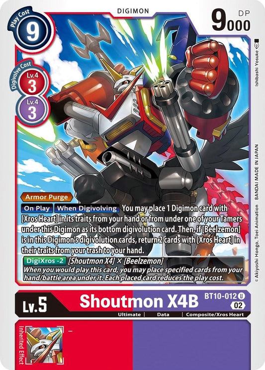 Shoutmon X4B #BT10-012 Digimon Xros Encounter - NM