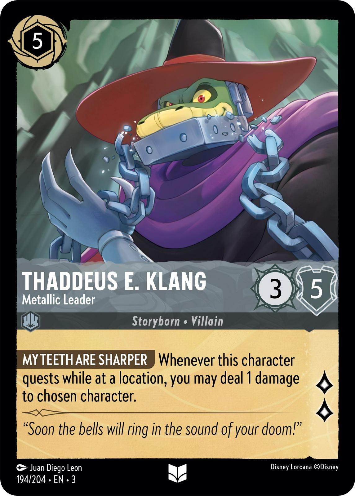 Thaddeus E. Klang - Líder Metálico [Foil] #194 Lorcana Into the Inklands - NM