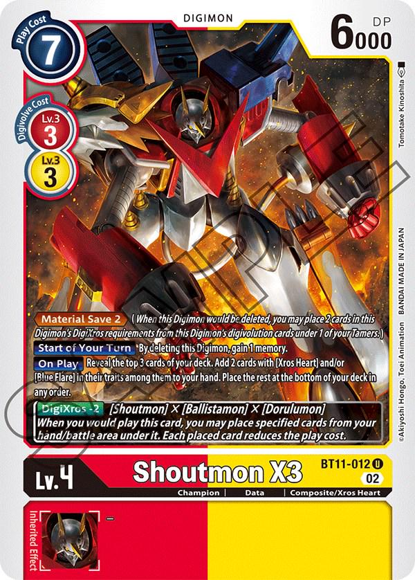 Shoutmon X3 #BT11-012 Digimon Dimensional Phase - NM