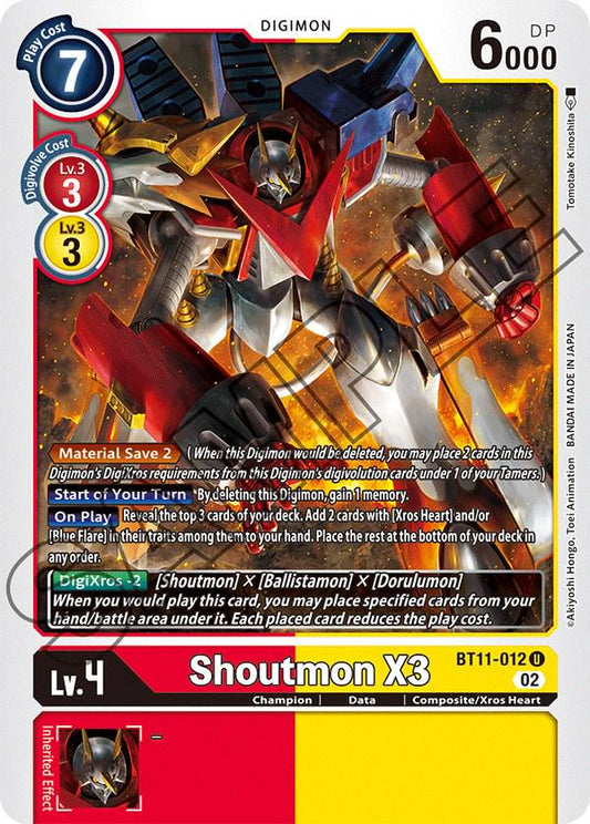 Shoutmon X3 #BT11-012 Digimon Dimensional Phase - NM