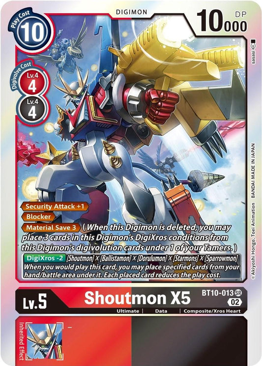 Shoutmon X5 [Foil] #BT10-013 Digimon Xros Encounter - NM