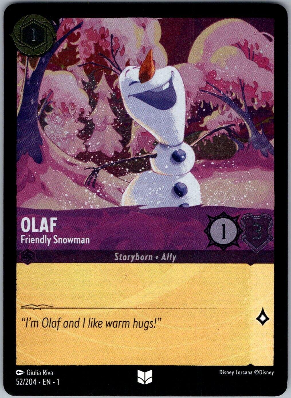 Olaf - Friendly Snowman [Foil] #52 Lorcana First Chapter - NM