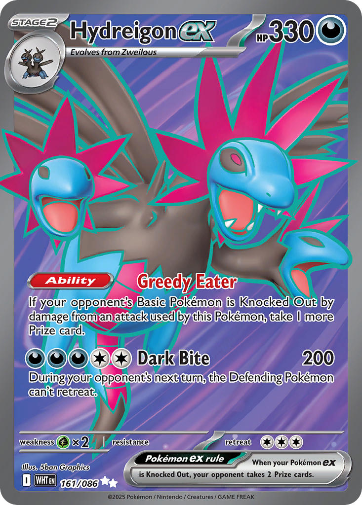 Hydreigon ex #161/086 White Flare 2025 Near Mint