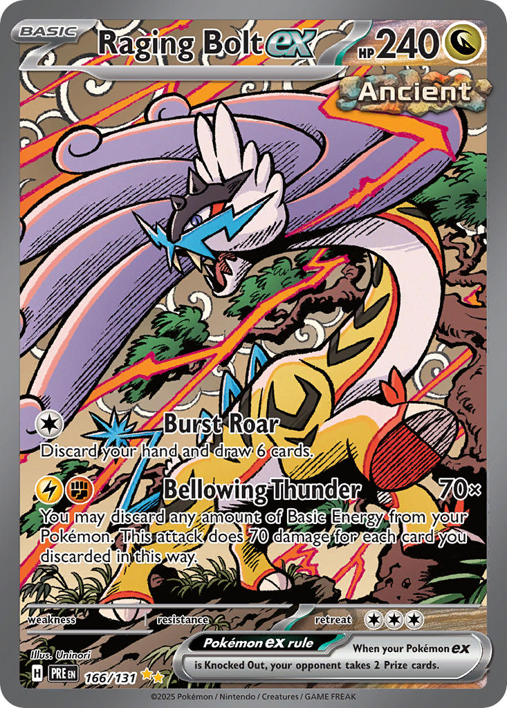 Raging Bolt ex 2025 Prismatic Evolutions Prismatic Evolutions #166/131 Near Mint