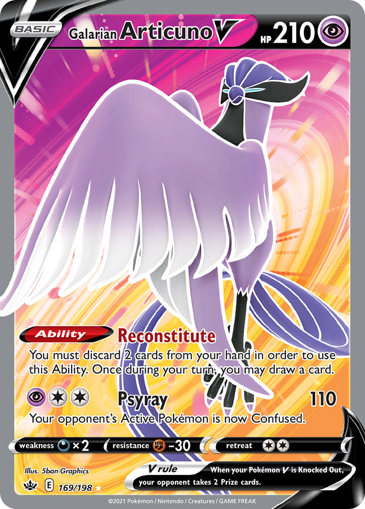 Articuno de Galar V 2021 Reinado Helado Reinado Helado #169/198 Casi Nuevo