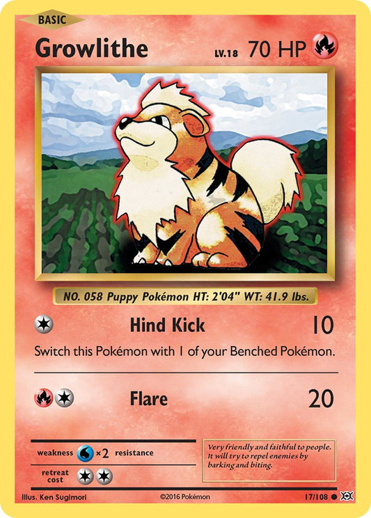 Growlithe 2016 Evoluciones Evoluciones #17/108 Moderadamente jugado