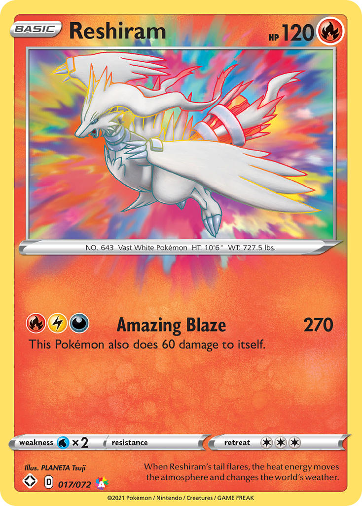 Reshiram 2021 Shining Fates Shining Fates #017/072 Near Mint
