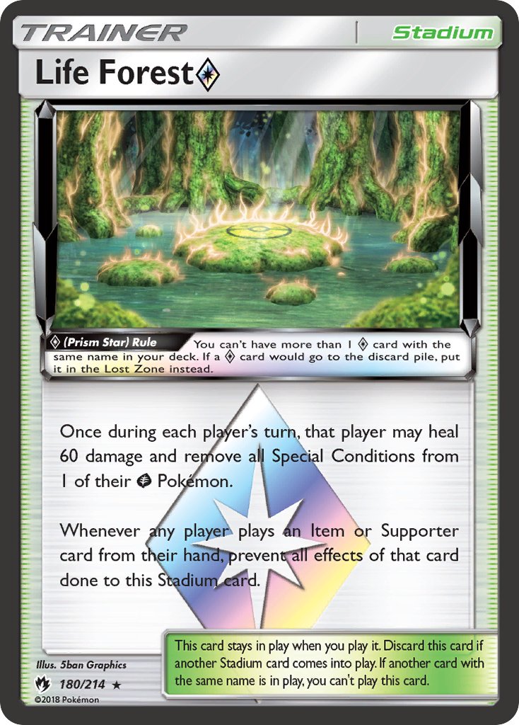 Life Forest Prism Star 2018 Lost Thunder Lost Thunder #180/214 Near Mint