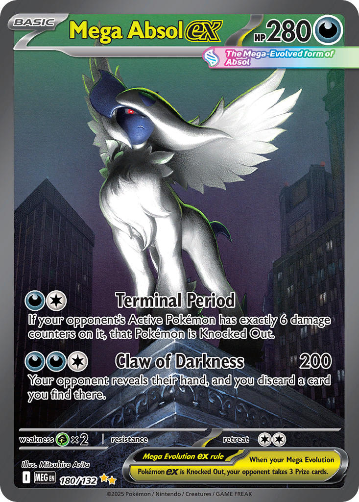 Mega Absol ex #180/132 Évolution Mega 2025 Quasi neuf