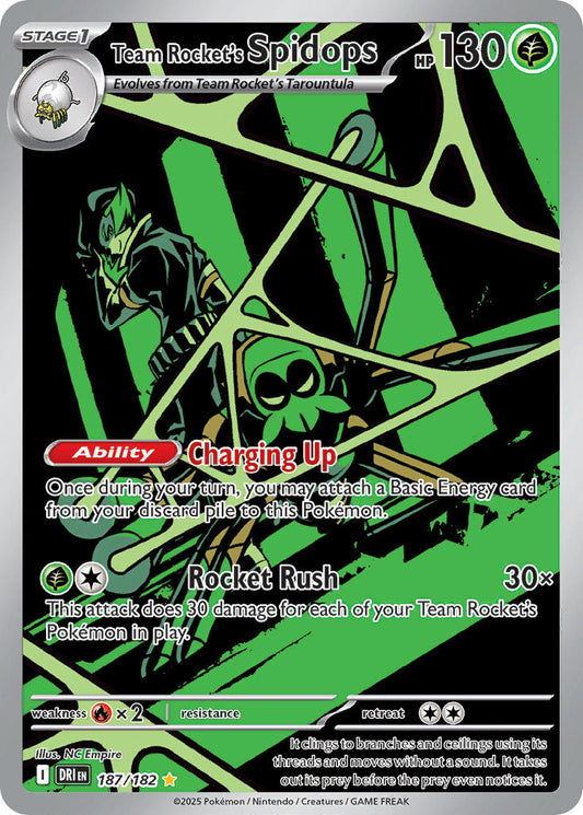 Team Rocket's Spidops #187/182 Destined Rivals 2025 Near Mint