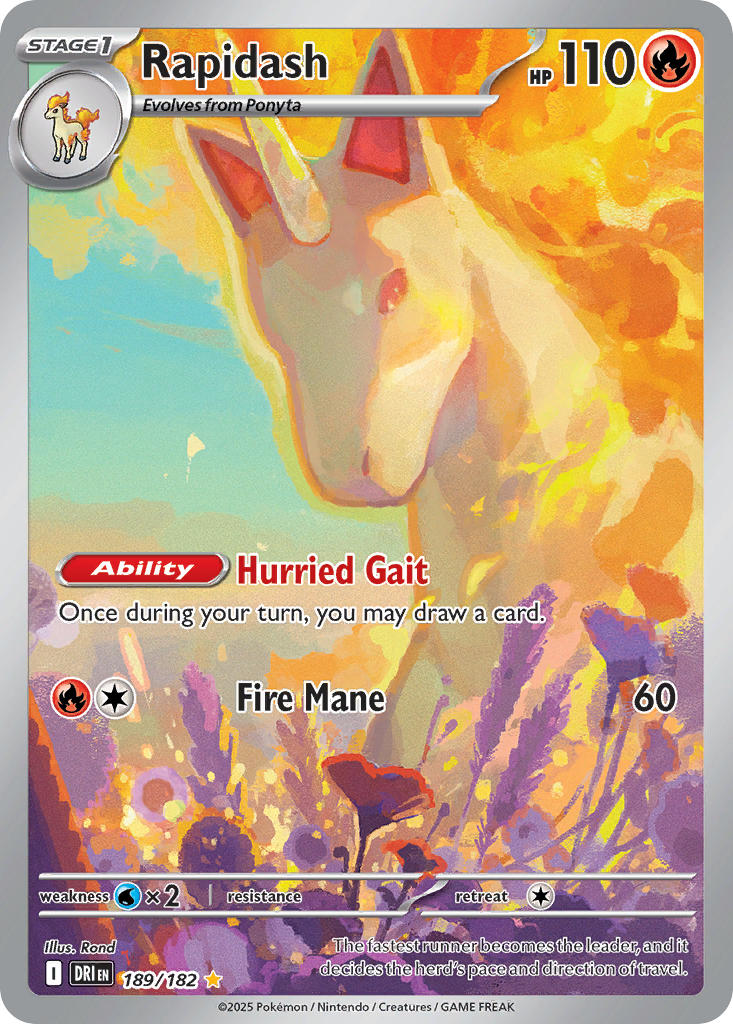 Rapidash #189/182 Destined Rivals 2025 Near Mint