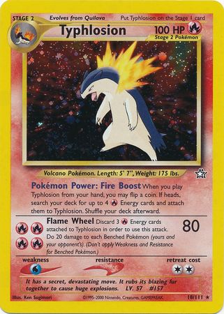 Typhlosion #18/111 Neo Genesis Unlimited 2000 Damaged