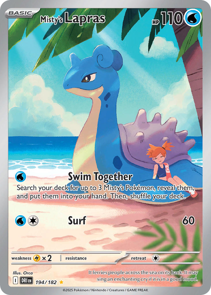 Lapras de Misty #194/182 Rivales Destinados 2025 Casi Nuevo