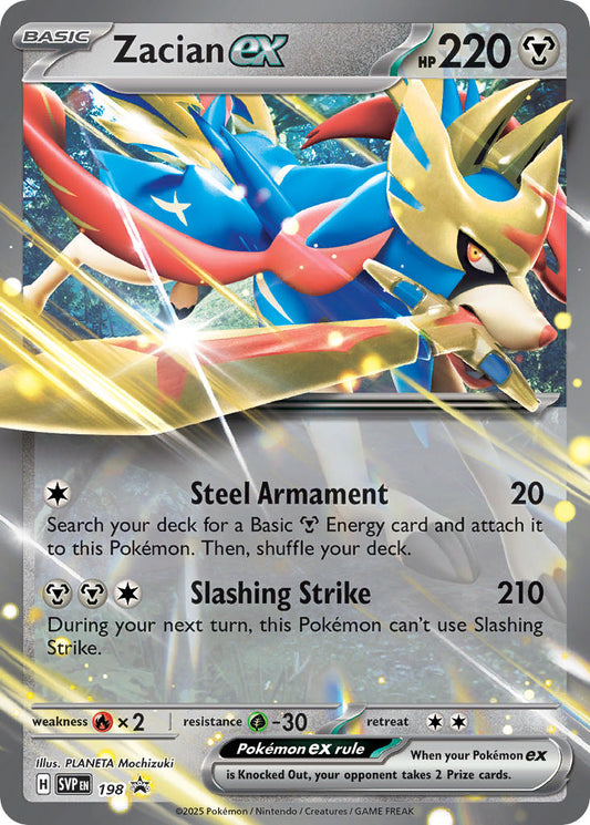 Zacian ex #198 SVP Promo Black Star 2025 Casi Nuevo