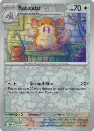 Raticate 2023 151 151 #020/165 Near Mint