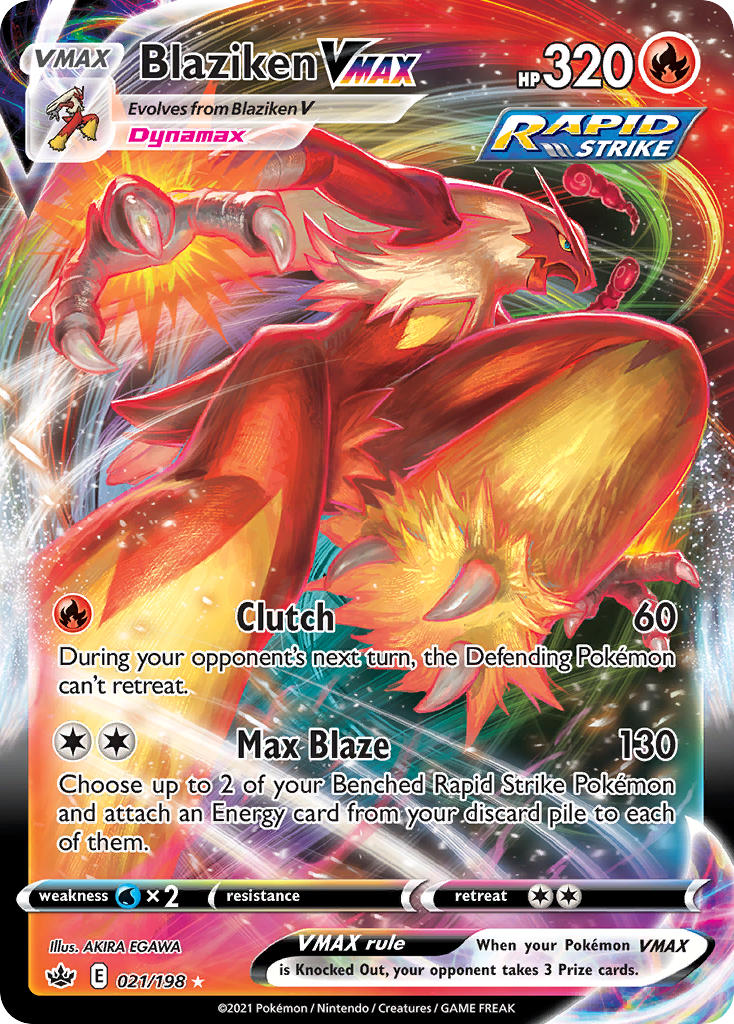Blaziken VMAX #021/198 Chilling Reign 2021 Near Mint