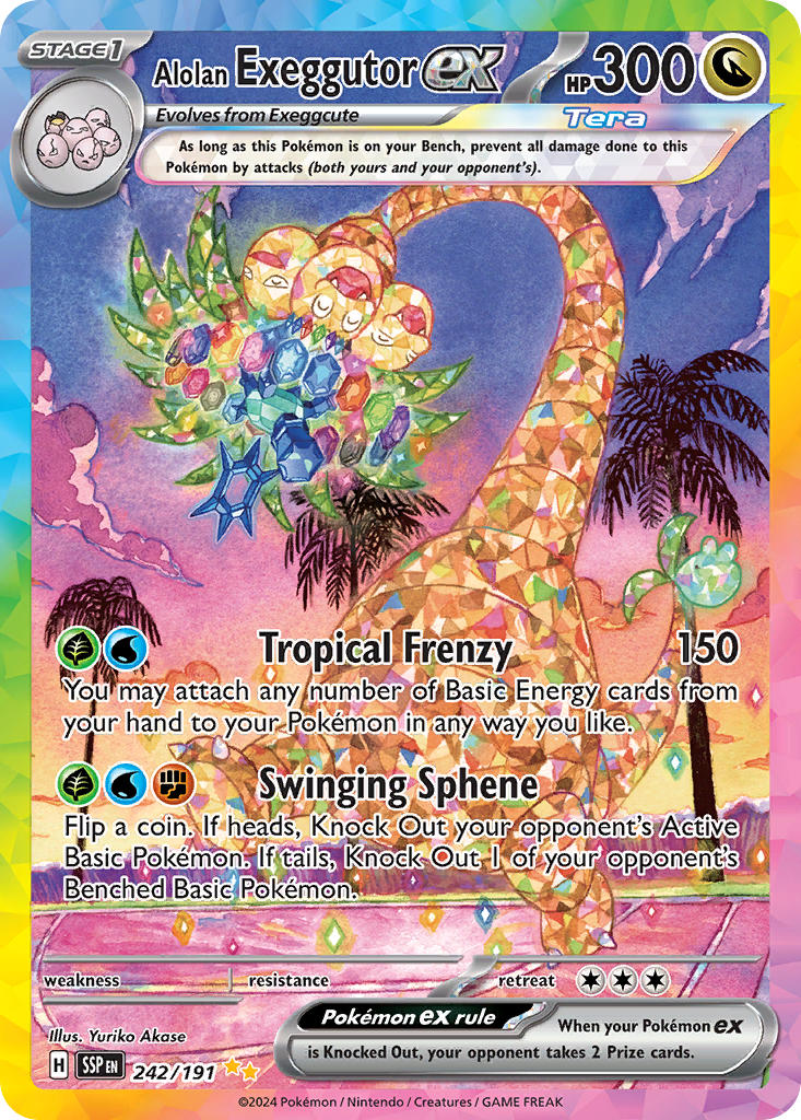 Alolan Exeggutor ex #242/191 Surging Sparks 2024 Near Mint