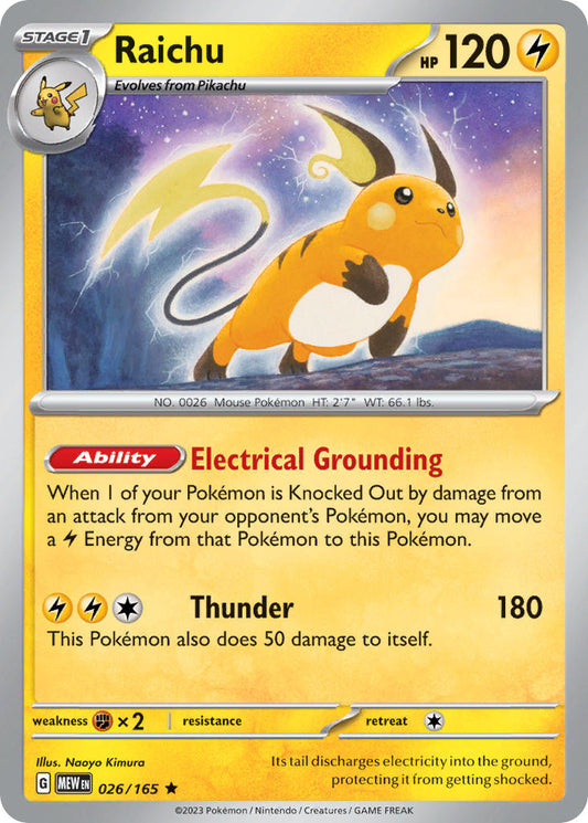 Raichu 2023 151 151 #026/165 Casi Nuevo