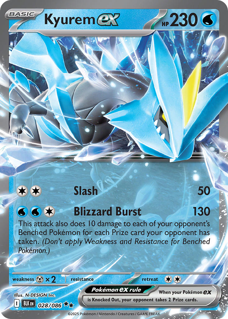 Kyurem ex #028/086 Black Bolt 2025 Near Mint