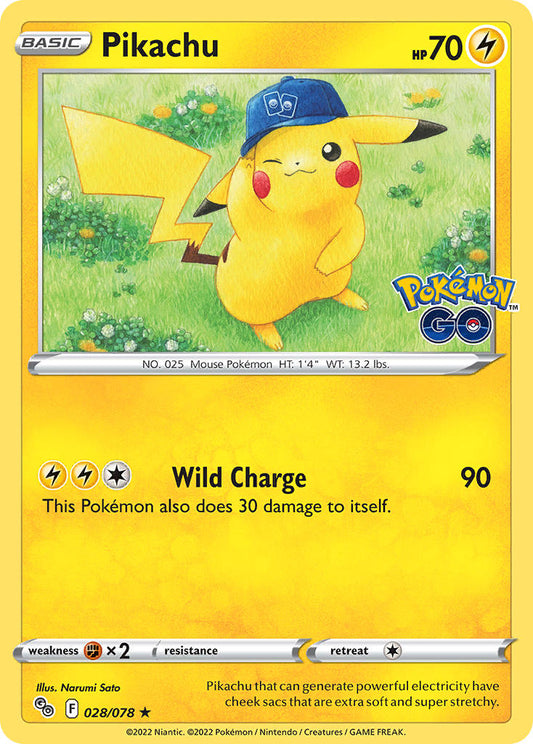 Pikachu #028/078 Pokémon GO 2022 Comme neuf