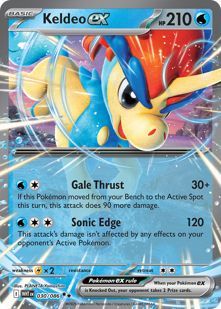 Keldeo ex #030/086 White Flare 2025 Casi Nuevo