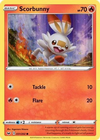 Scorbunny #031/202 Espada y Escudo 2020 Casi Nuevo