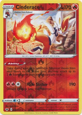 Cinderace #034/202 Sword & Shield 2020 Near Mint