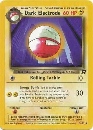 Dark Electrode 2000 Team Rocket Unlimited #34/82 Trading Card Lightly Played