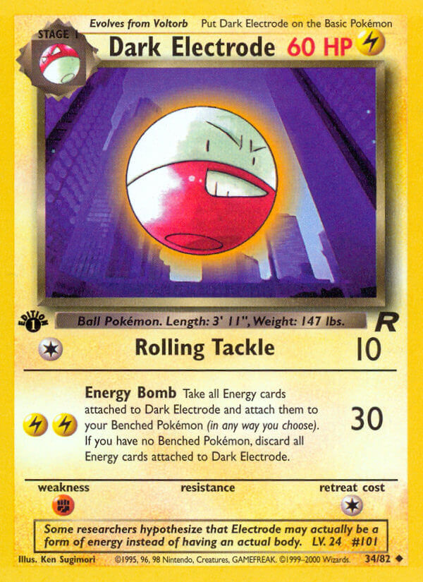 Dark Electrode 2000 Team Rocket 1st Edition #34/82 Trading Card Near Mint