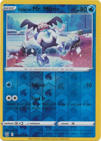 Mr. Mime de Galar #034/163 Estilos de Combate 2021 Casi Nuevo