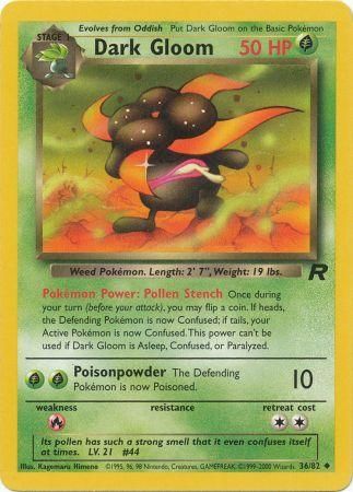 Dark Gloom 2000 Team Rocket Unlimited #36/82 Trading Card Lightly Played