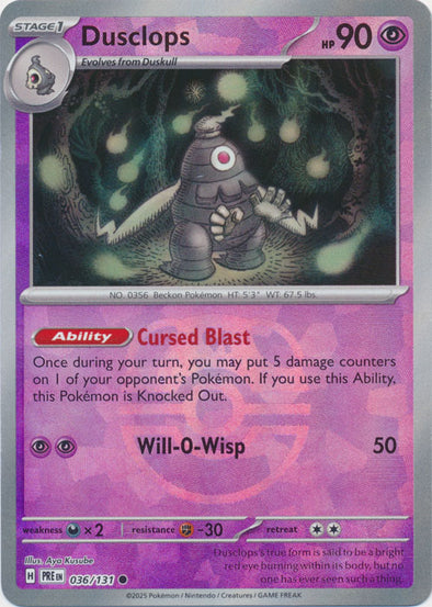 Dusclops #036/131 Prismatic Evolutions 2025 Near Mint