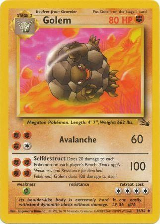 Golem 1999 Fossil Unlimited #36/62 Trading Card Near Mint