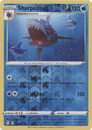 Sharpedo #036/203 Evolving Skies 2021 Near Mint